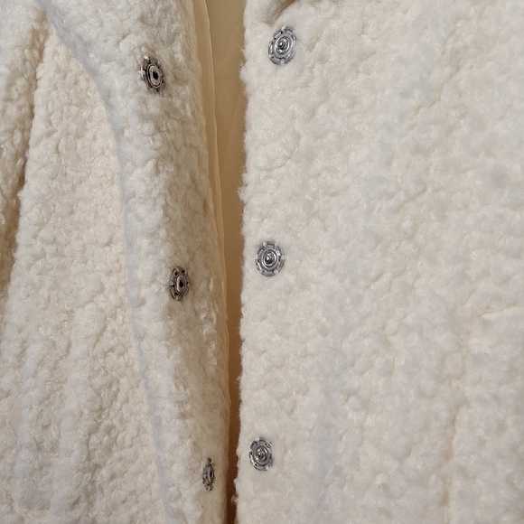 Cream Teddy Jacket, Faux Fur, Oversized Celebrity Pink Sz 4, NWT - Picture 8 of 12